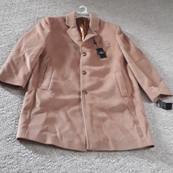 Wool Blend Single Breasted Notch Collar Top Coat - Picture 4 of 8